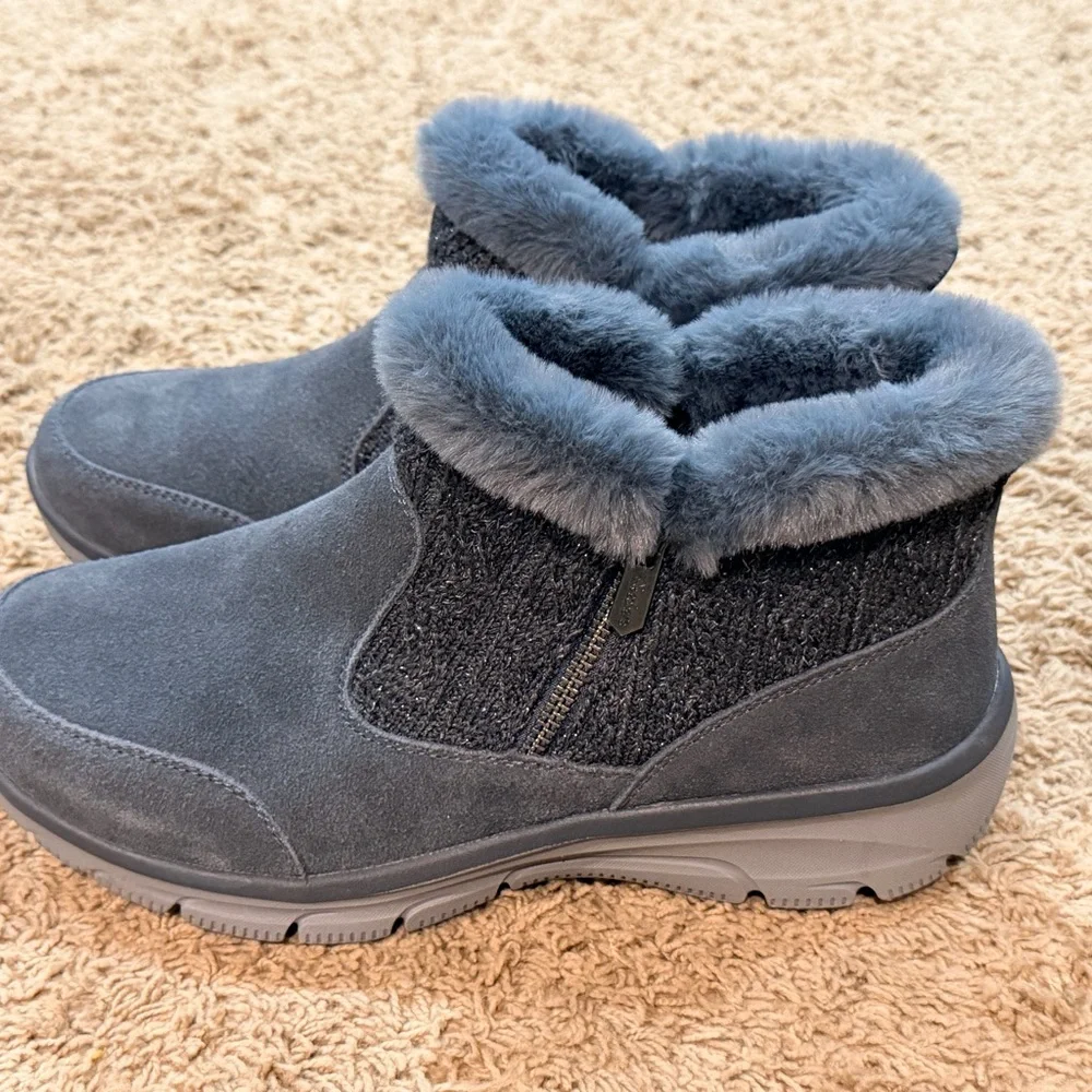 Skechers Easy Going Elemental Bliss Boots Women's 10 Grey Charcoal New